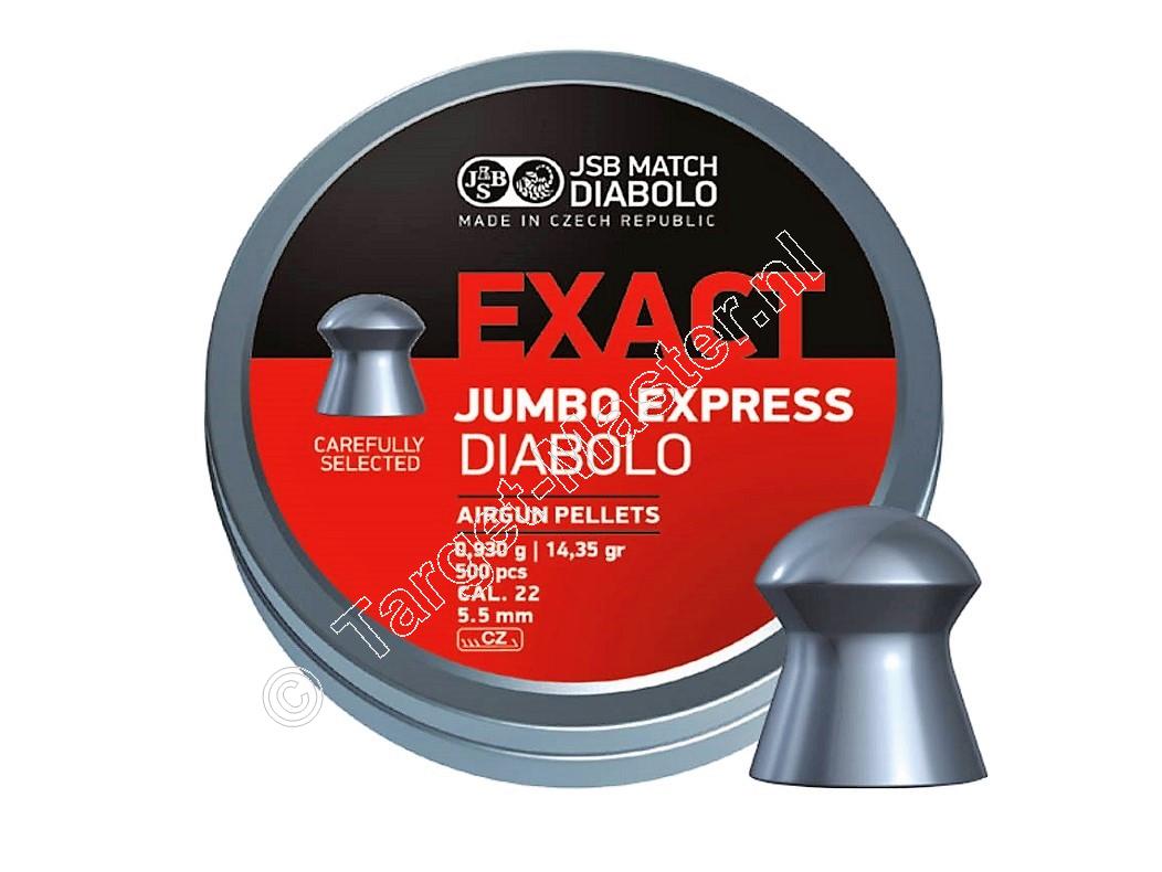 JSB Exact Jumbo Express 5.50mm Airgun Pellets tin of 500